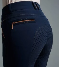 Milliania Ladies Full Seat Gel Riding Breeches -Premier Equine Store milliania ladies breeches navy 3