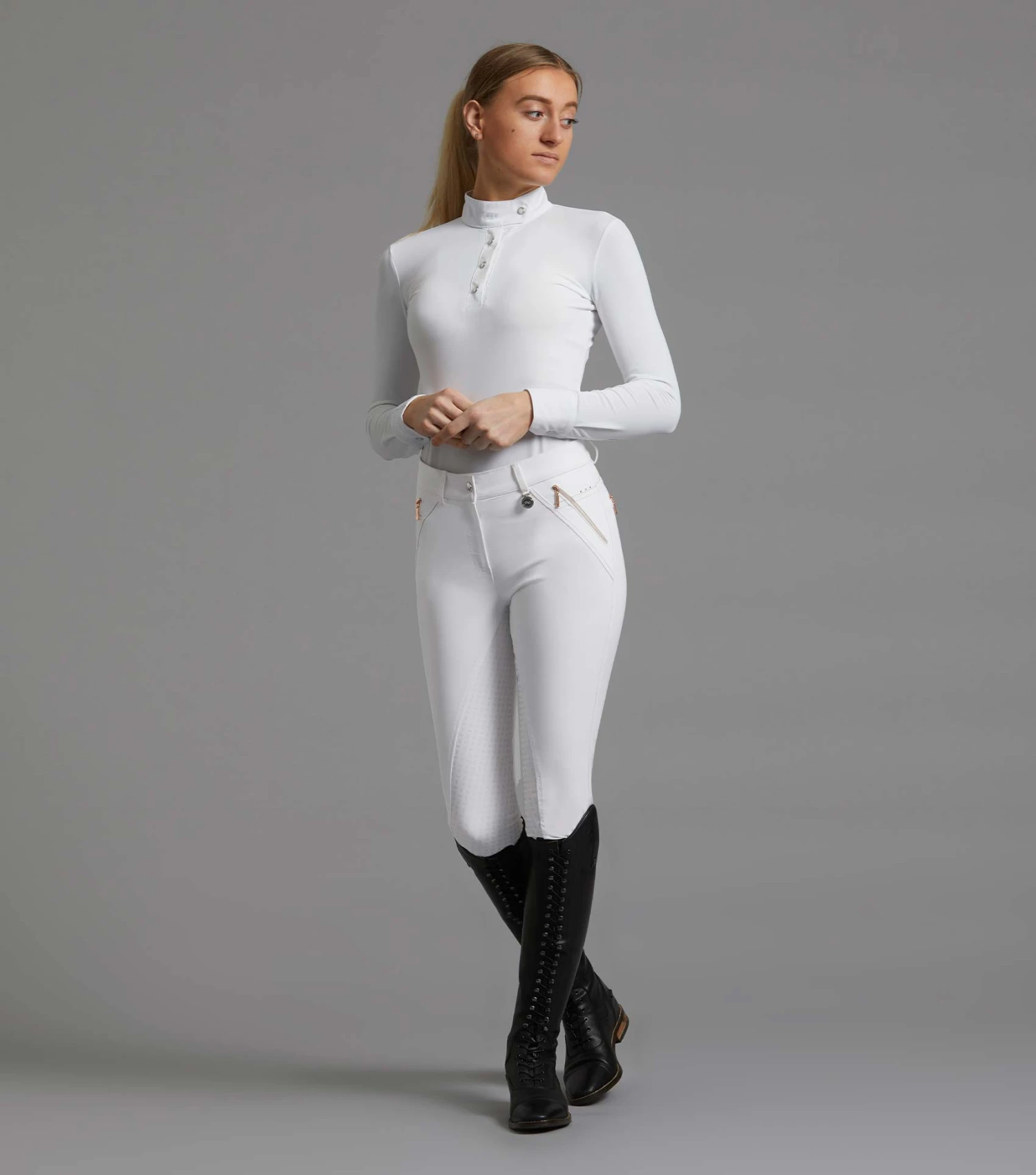 Milliania Ladies Full Seat Gel Competition Breeches Milliania Ladies Full Seat Gel Competition Breeches -Premier Equine Store milliania ladies breeches white 1