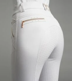 Milliania Ladies Full Seat Gel Competition Breeches 4 Milliania Ladies Full Seat Gel Competition Breeches -Premier Equine Store milliania ladies breeches white 4