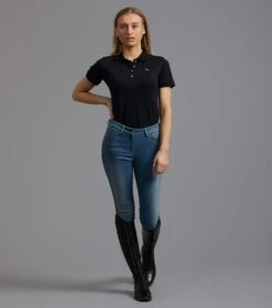 PE Ladies Team Polo Shirt -Premier Equine Store pe polo shirt black 2