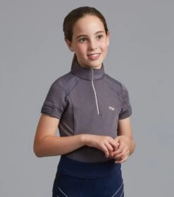 Mini Remisa Girl's Technical Short Sleeve Riding Top 8 Mini Remisa Girl's Technical Short Sleeve Riding Top -Premier Equine Store remisa top kids Grey 1