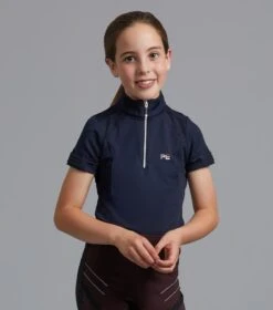 Mini Remisa Girl's Technical Short Sleeve Riding Top 14 Mini Remisa Girl's Technical Short Sleeve Riding Top -Premier Equine Store remisa top kids navy 1