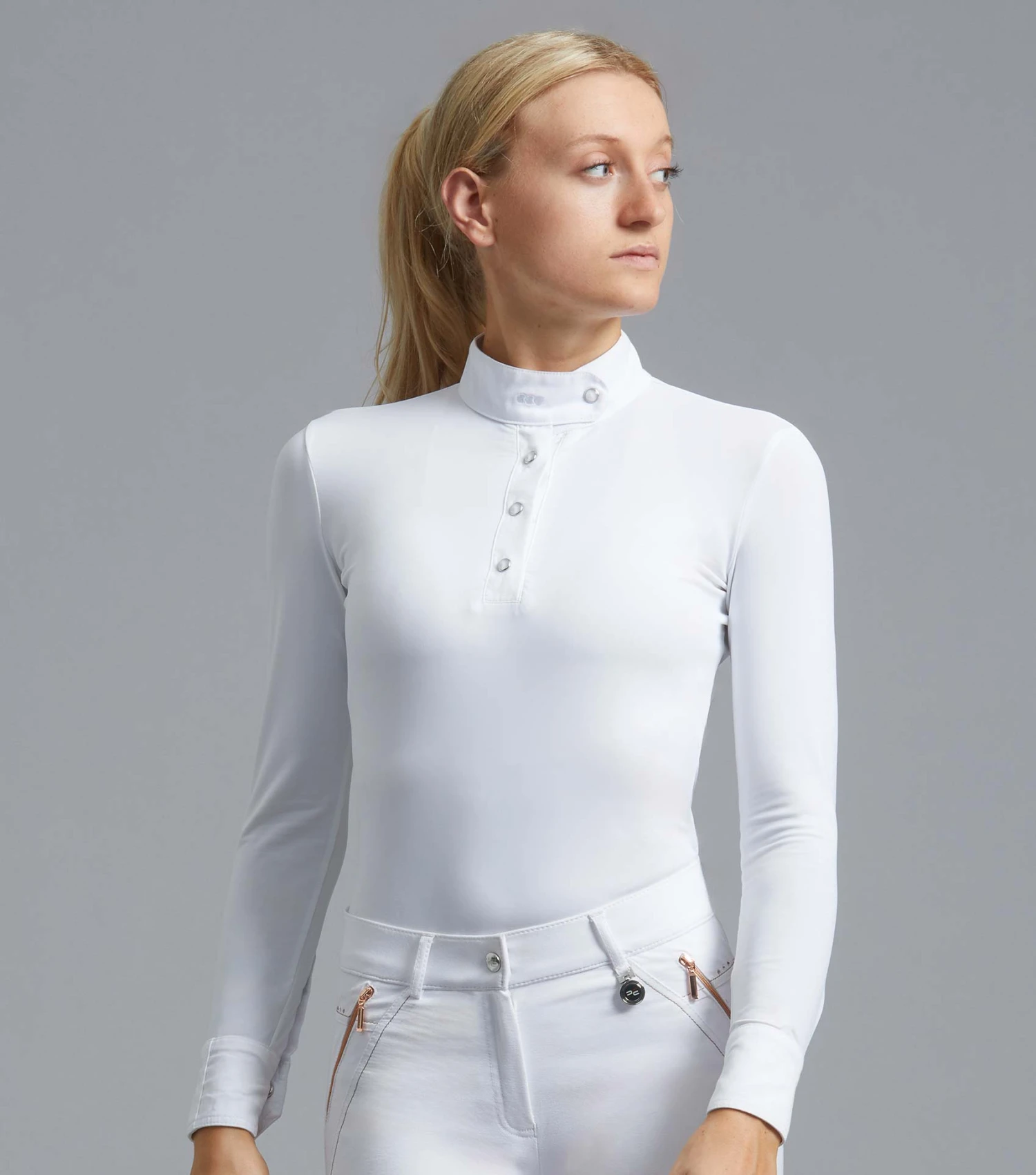 Rossini Lycra Show Shirt Rossini Lycra Show Shirt -Premier Equine Store rossini competition top white 1
