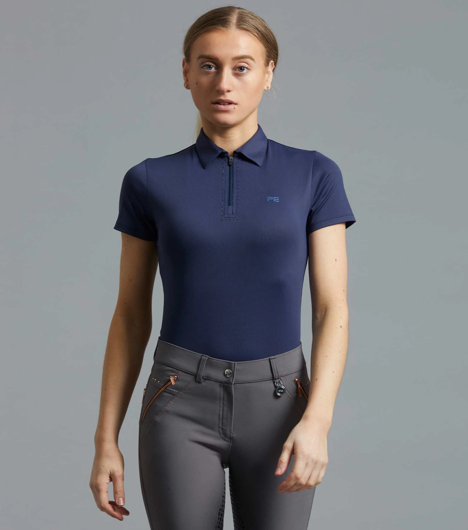 Scintillo Ladies Short Sleeve Riding Top Scintillo Ladies Short Sleeve Riding Top -Premier Equine Store scintillo shirt navy 1 1a09741e b90d 4a28 a484 2a09dbd47c24